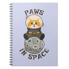 Caderno Espiral Fun Cat in space Cat Astronaut Cosmic animal Moon