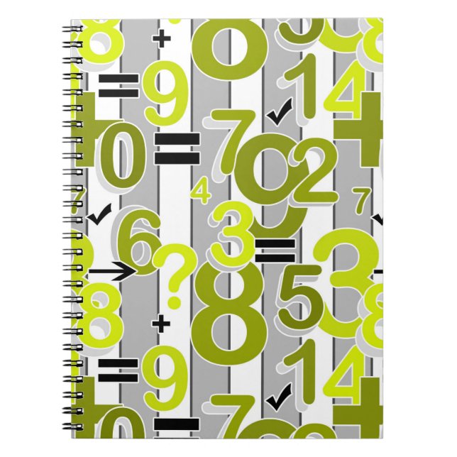 Caderno Espiral Fun colorful arithmetic math bright retro pattern  (Frente)