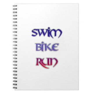 Caderno Espiral Funcionamento da bicicleta da natação do Triathlon