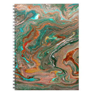Caderno Espiral Fundo abstrato acrílico mármore. Marbling ardois