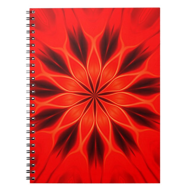 Caderno Espiral fundo abstrato. Caleidosco oriental geométrico (Frente)