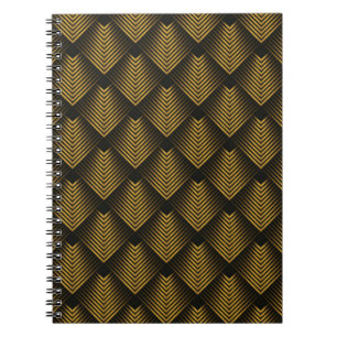 Caderno Espiral fundo abstrato com cor de ouro de linhas quadradas