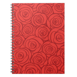 Caderno Espiral Fundo abstrato das rosas vermelhas