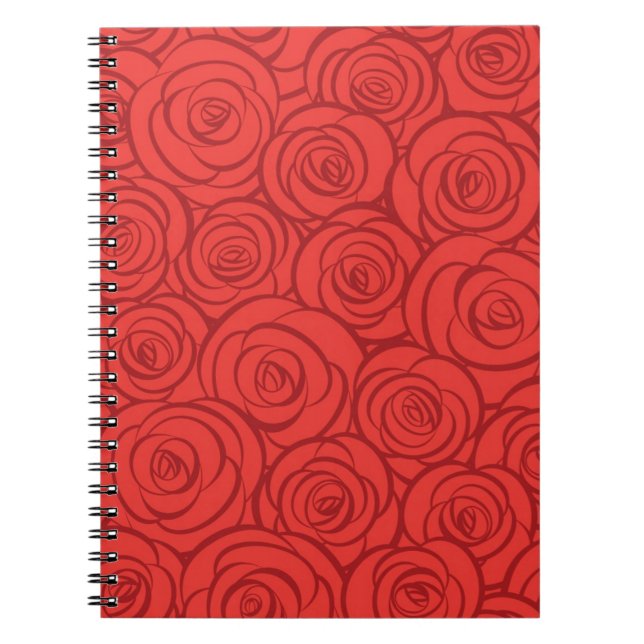 Caderno Espiral Fundo abstrato das rosas vermelhas (Frente)