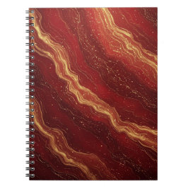 Caderno Espiral Fundo Abstrato de Mármore Dourado com Redemoinhos 