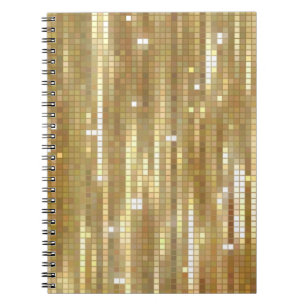 Caderno Espiral Fundo abstrato de ouro brilhante com vidros