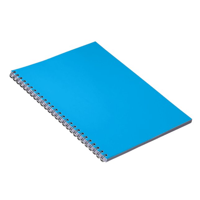 Caderno Espiral Fundo Azul Ciano Sólido (Lado Direito)