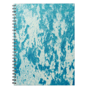 Caderno Espiral Fundo azul texturizado feito de tecido denso. Con