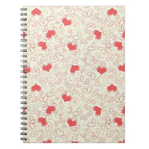 Caderno Espiral Fundo bonito dos corações