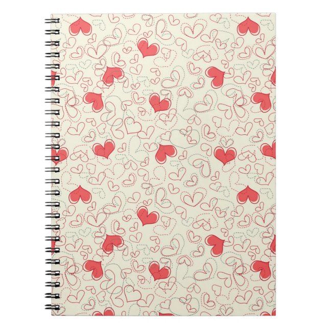 Caderno Espiral Fundo bonito dos corações (Frente)