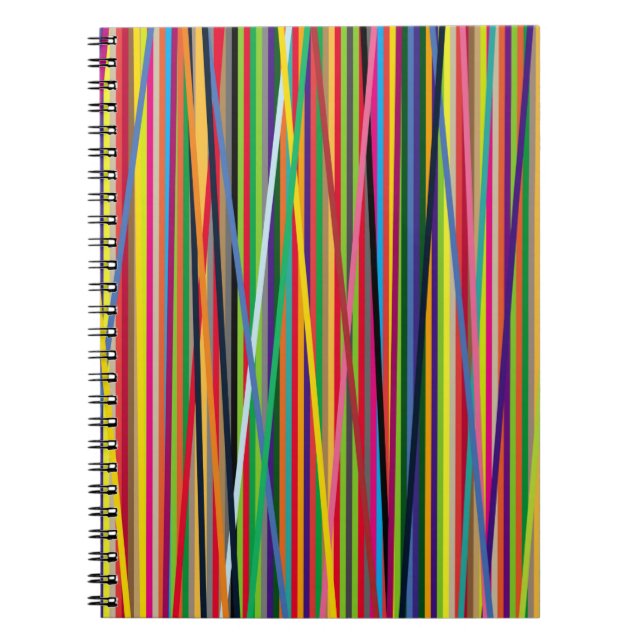 Caderno Espiral fundo brilhante e colorido feito de stripescol (Frente)