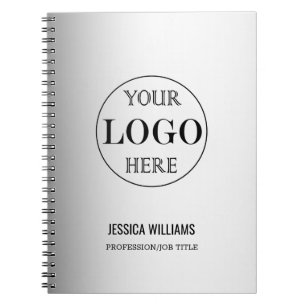 Caderno Espiral Fundo Cinza Desfocado Logotipo Personalizado Empre