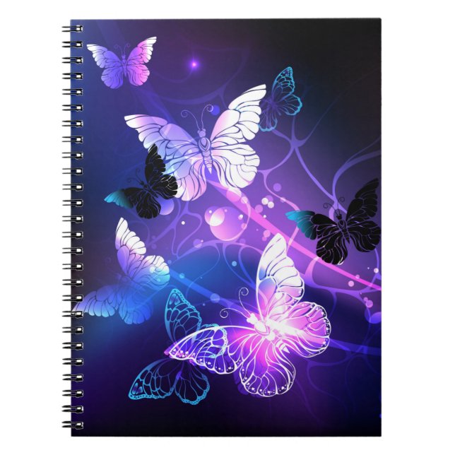Caderno Espiral Fundo com Borboletas Noturnas (Frente)