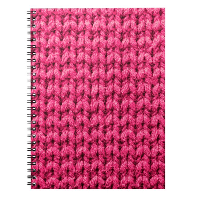 Caderno Espiral Fundo cor-de-rosa. Textura de fios. Kn vertical (Frente)