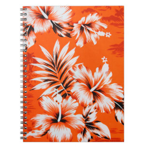 Caderno Espiral Fundo da Flor Hibiscus Havaiana