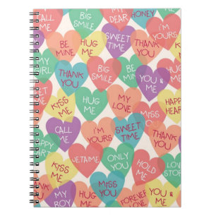 Caderno Espiral Fundo da forma do amor