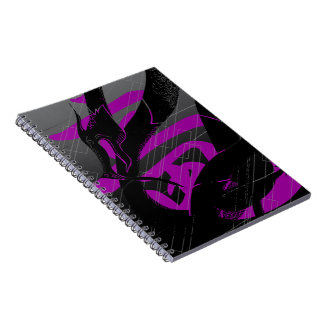 Caderno Espiral Fundo das Cinzas de Dragões Negra Japoneses