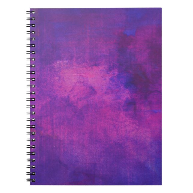 Caderno Espiral Fundo de Abstrato de Aquarelas Puras e Rosa (Frente)