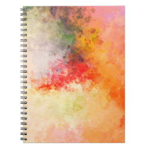 Caderno Espiral Fundo de Abstrato pintado com escova. Pincel encra