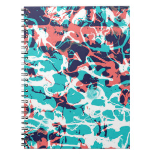 Caderno Espiral Fundo de Arte de Papel Marcado abstrato