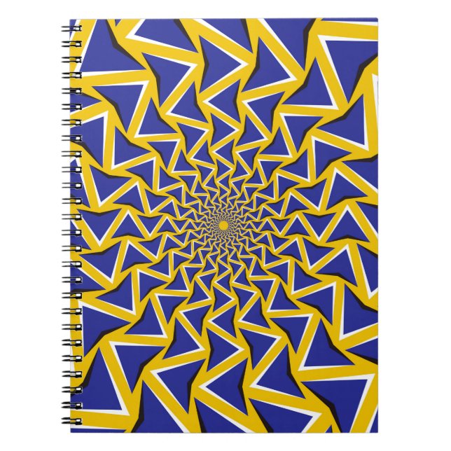 Caderno Espiral Fundo de bitmap de ilusão de movimento óptico. Azu (Frente)
