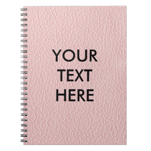 Caderno Espiral Fundo de couro cor-de-rosa customizável
