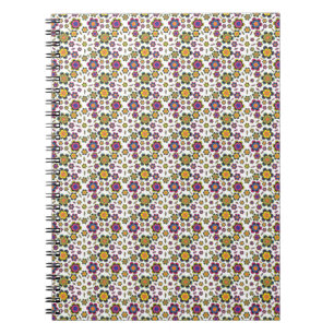 Caderno Espiral Fundo de Design com Padrão de Flor de Paisley