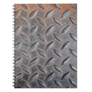 Caderno Espiral fundo de diamante em grão, surf de aço soldado