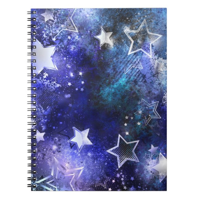 Caderno Espiral Fundo de Espaço com Estrelas (Frente)
