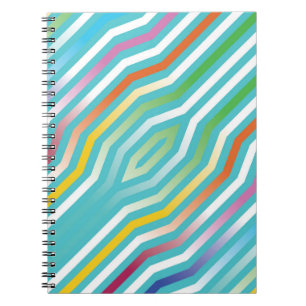 Caderno Espiral Fundo de faixas diagonais simétricas 2