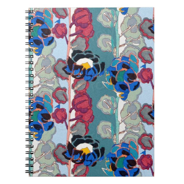 Caderno Espiral fundo de flores sem soldadura exótica (Frente)