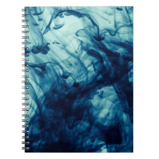 Caderno Espiral fundo de fumo líquido abstrato azul