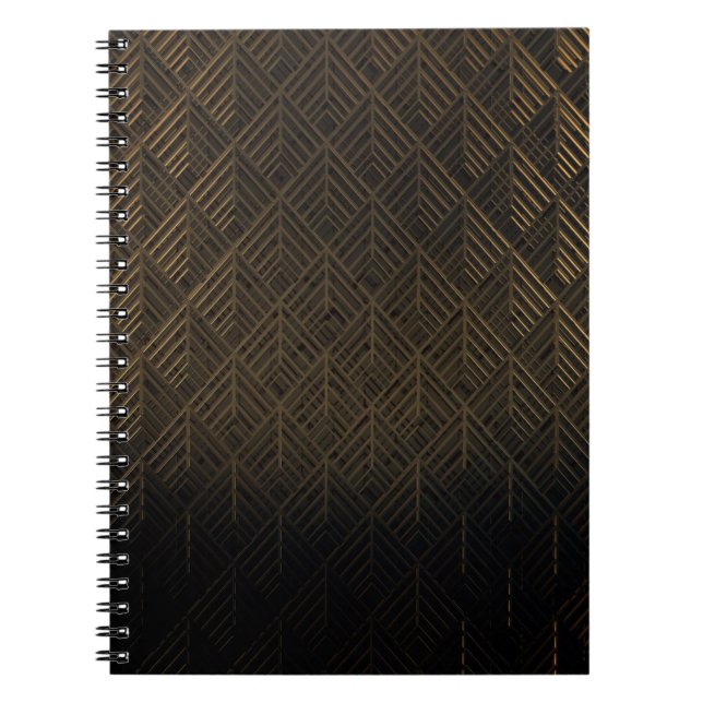 Caderno Espiral Fundo de Ilustração 3D da Art Deco (Frente)
