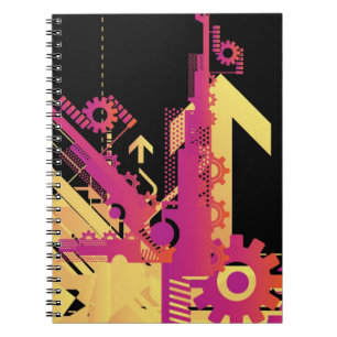 Caderno Espiral Fundo de intervalo mínimo técnico 7