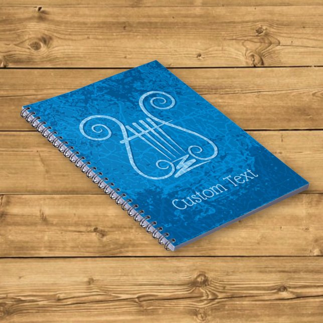 Caderno Espiral Fundo de Lira Azul (Criador carregado)