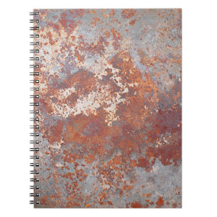 Caderno Espiral Fundo de metal enferrujado