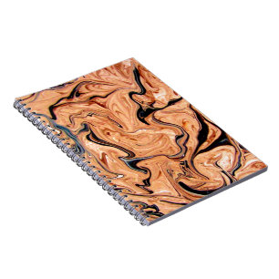 Caderno Espiral Fundo de padrão abstrato de mármore preto bege