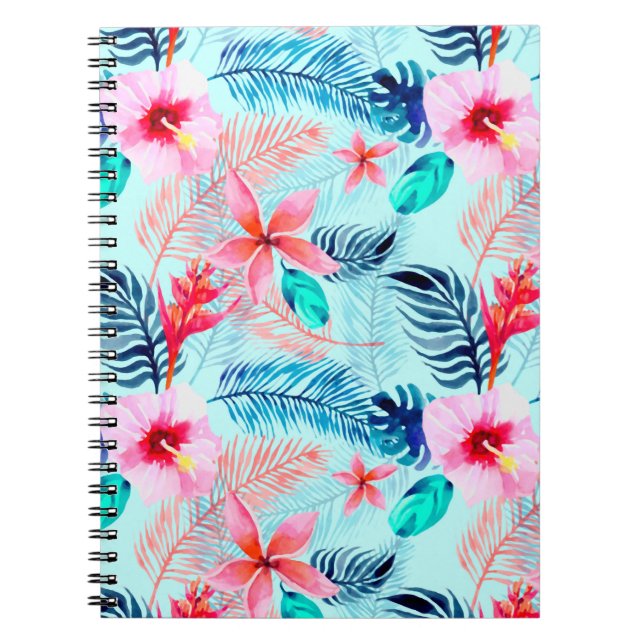 Caderno Espiral Fundo de papel digital tropical (Frente)