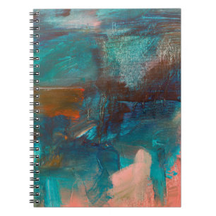Caderno Espiral fundo de pintura de óleo de abstrato. Óleo na ca