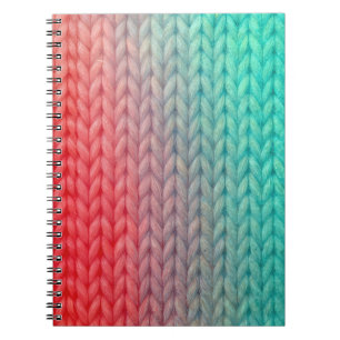 Caderno Espiral Fundo de ponto de tricô em cores gradientes