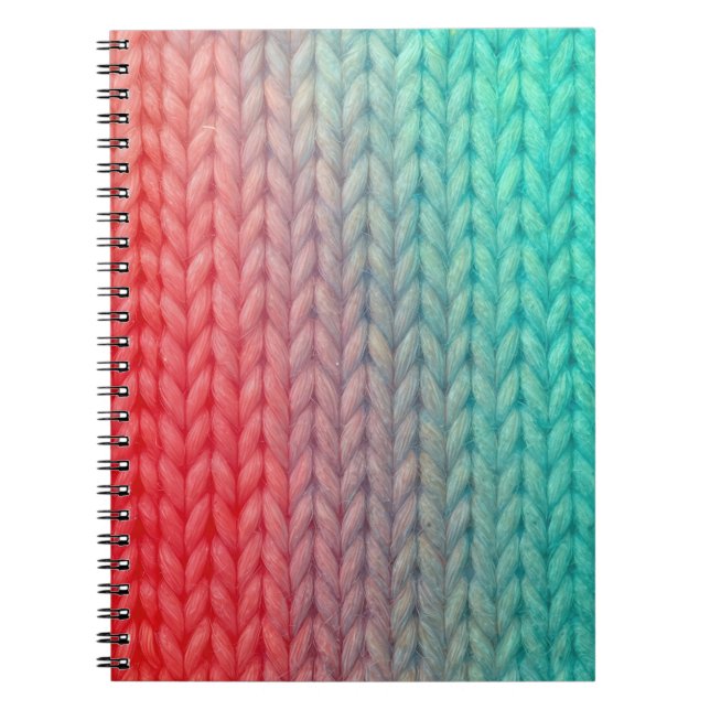 Caderno Espiral Fundo de ponto de tricô em cores gradientes (Frente)