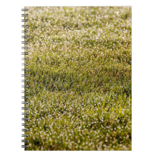 Caderno Espiral Fundo de primavera verde fresco, com bokeef