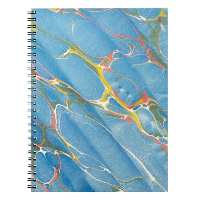 Caderno Espiral fundo de textura abstrato marble. (Frente)