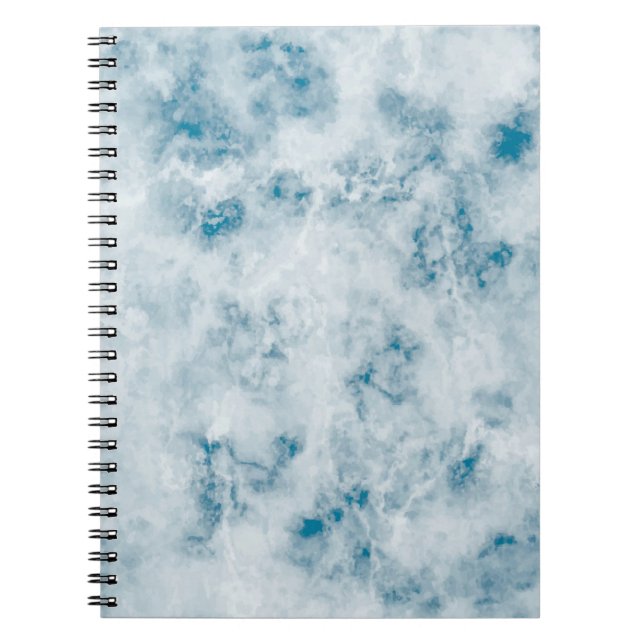 Caderno Espiral Fundo de Textura Azul Marble (Frente)