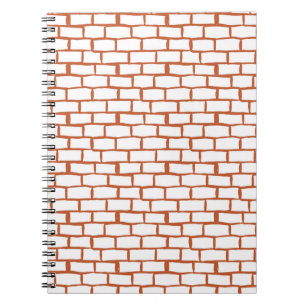Caderno Espiral fundo de textura de tijolos