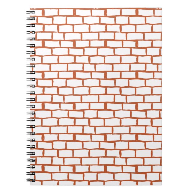 Caderno Espiral fundo de textura de tijolos (Frente)