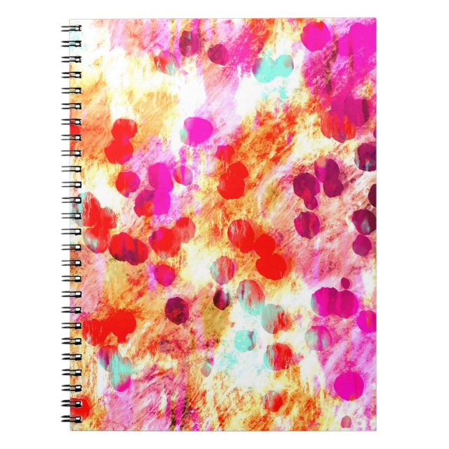Caderno Espiral Fundo de textura do ponto de cor do gradiente (Frente)