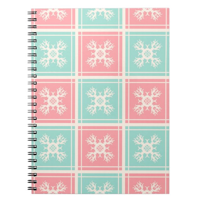 Caderno Espiral Fundo decorativo com elementsabstra sem descontinu (Frente)
