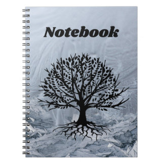 Caderno Espiral Fundo do abstrato com Árvore Negrito em Destaque