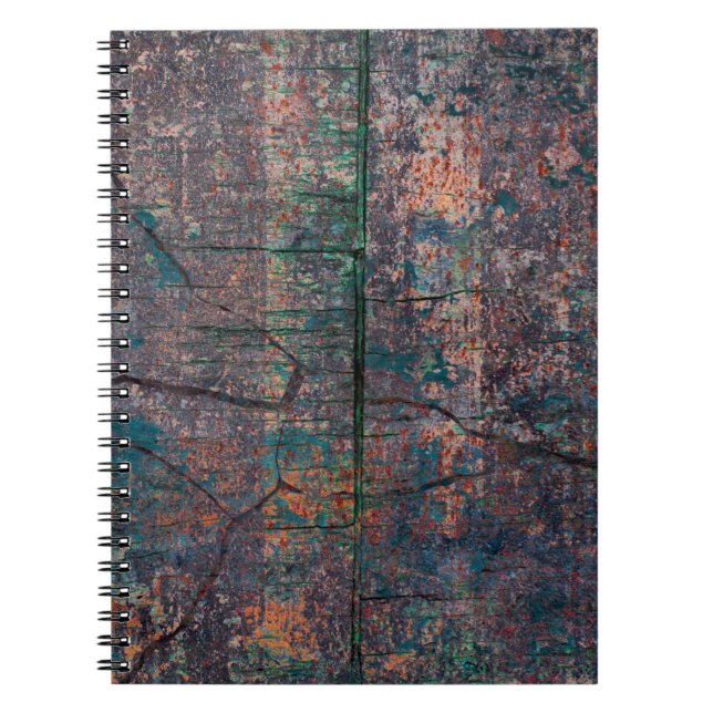 Caderno Espiral fundo do abstrato multicolor grunge com resumo (Frente)